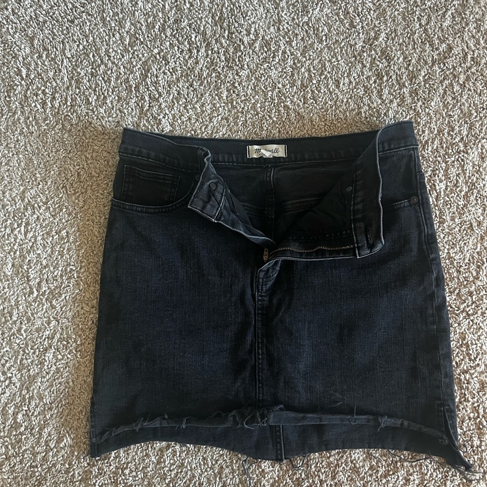 Madewell Dark Denim High-Low Skirt